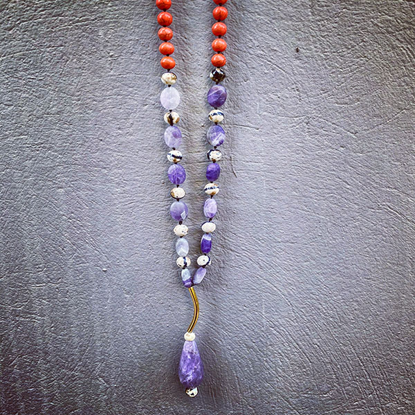 necklace drop purple