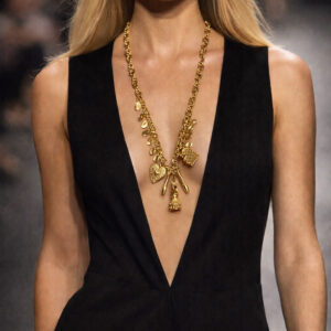 Gold Long Dinine Necklace